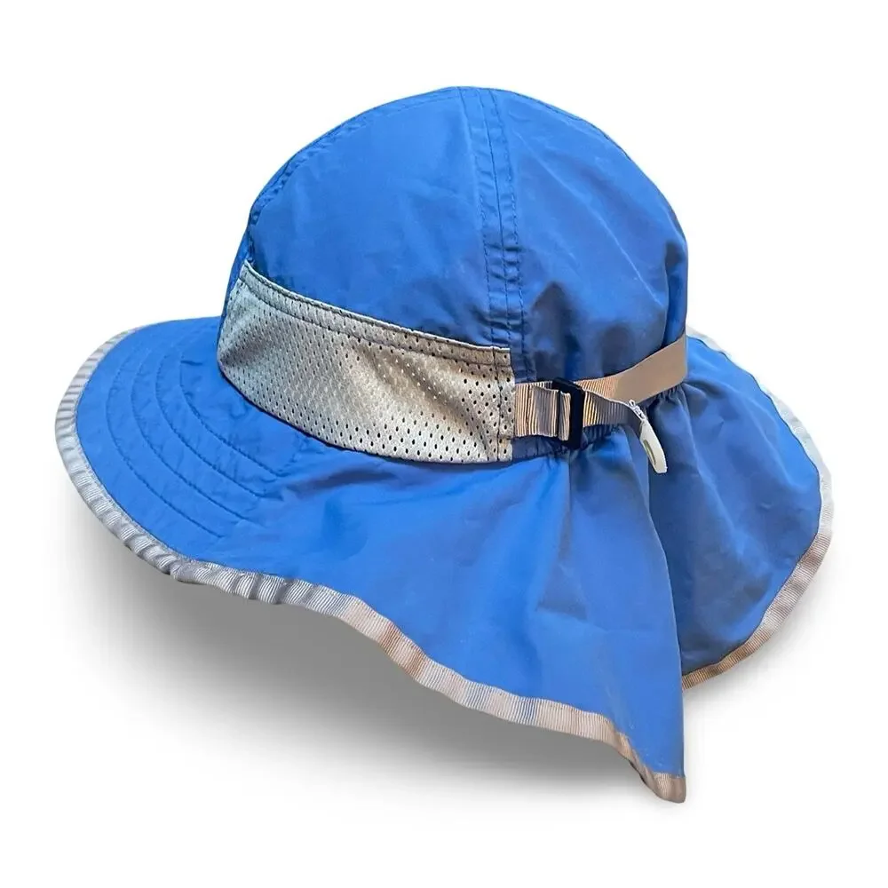 Sunday Afternoons Kids Play Hat Medium 2-5 Yrs Blue Sun Protection Neck Flap